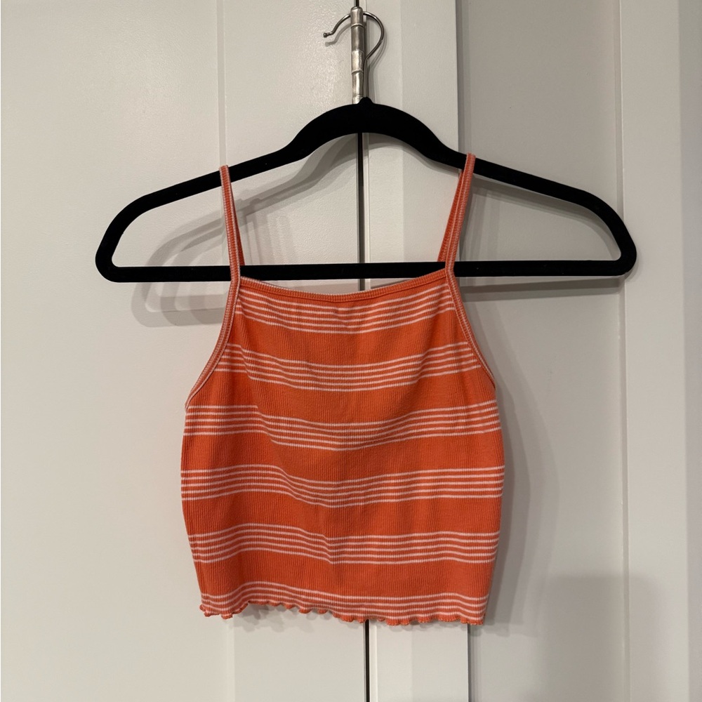 Forever 21 Orange and White Striped Camisole
